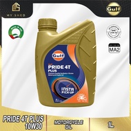 GULF Pride 4T Plus 10W30 (1L) Premium Quality Synthetic 4-Stroke Motorcycle Engine Oil ( 10W-30 ) Minyak Hitam Motosikal