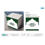 ACRYLIC DONATION BOX I TABUNG I SIZE : 3MM X L180MM X W150MM X H180MM (LOGO)