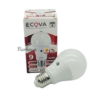 Lampu LED Sensor Cahaya Otomatis 9W 12W Ecova Bohlam E27 Nyala Saat Gelap Mati Saat Terang