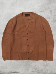 Cardigan laine second | cardigan basic polos unisex | cardigan knitwear rajut wool brown