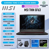 MSI Thin GF63 GTX1650 Core i7 11800 Ram 16GB 512SSD 15.6 Layar 144Hz