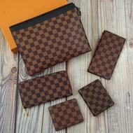 Wallet + Cluth LV High Quality Brown Plaid!!