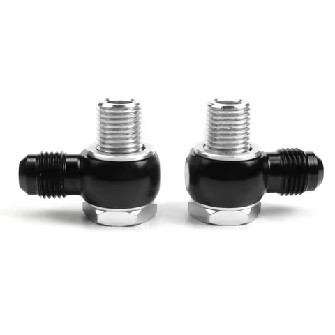For 6AN X 1/4 NPSM GM Turbo 350 400 700R4 4L60E Transmission Oil Cooler 90 Degree Banjo Fittings