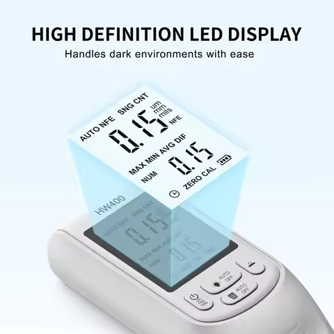 LICE-Automatic HW400 Car Paint Thickness Gauge 0-2000UM Inspection Tools Tester Digital Car Paint Me