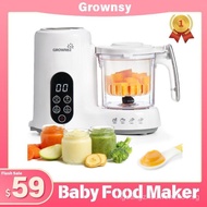 Grownsy Baby Maker with Steam Basket, One Step Baby Processor Steamer Puree Blender Grinder Mills Ma