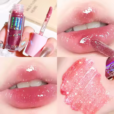 Sparkling Gloss Lip Balm – Water-Gloss Mirror Finish, Moisturizing, Hydrating, Non-Sticky, Cup-Proof