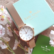 Kate Spade Metro Grand Three-Hand Quartz Watch in Rose Gold Mesh Stainless Steel Bracelet - Ladies W