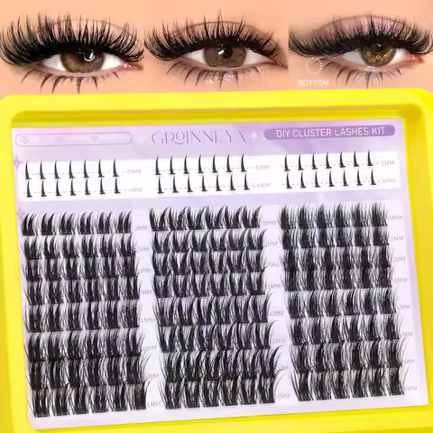 GROINNEYA Manga Lashes Cluster Lashes Natural Eyelash Extension Cluster Natural Volume Individual La