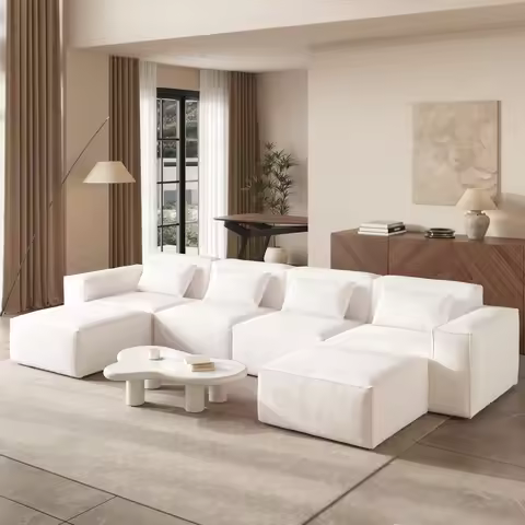 Sdorens Modular Sectional Sofa Couch for Living Room 149.62" Oversized U Shaped Cloud Couch with 2 O