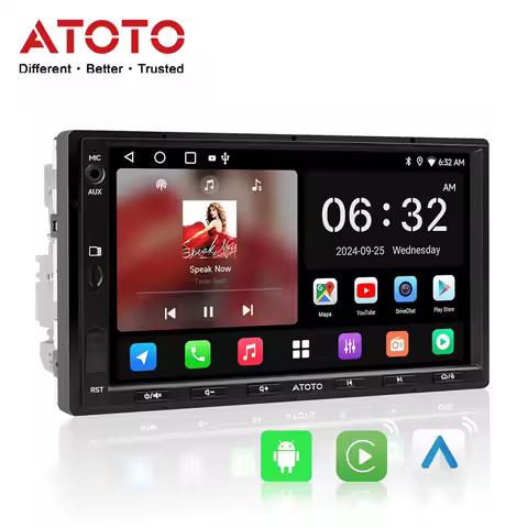 ATOTO A5LG2A7T 7 inch Android Double DIN Car Stereo, CarPlay Android Auto Touch Screen, Wi-Fi/BT/USB