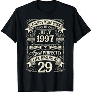 Men's cotton T-shirt Vintage 29th Birthday Legends Born in July 1997 T-Shirt