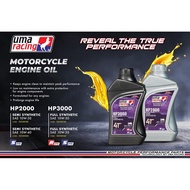 UMA RACING ENGINE OIL HP2000 HP3000 Semi FULLY SYNTHETIC SAE 10W30 10w40 10W50 MINYAK hitam PELINCIR ENJIN 4T castrol