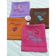 Sulam Nama Tuala Muka Sapu Tangan / Personalise Embroidery Face Hand Towel custom hadiah