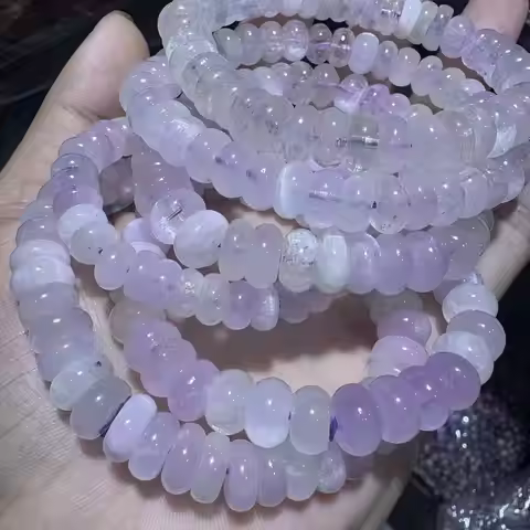 Haohan Top Madagascar Kunzite Abacus Beads DIY Jewelry Design Mystery Colorful Craft Supplies for Cr