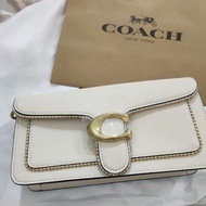 Cow Leather Coach Tabby Leather Handbag Slingbag Crossbody White with 2 Straps