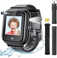 Laredas Kids Smart Watch-GPS Tracker for Kids,4G Unlocked Kids Cell Phone Watch with SIM Card,Support Wi-Fi Call Video/Voice Chat/Text/Line,Christmas Birthday Gifts for Kids 3-15 Boys Girls(Black)