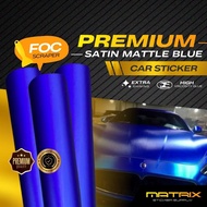 NEW SATIN MATTE DARK BLUE(152CM-CUSTOM CM)WRAPPING CAR STICKER BIRU vinyl wrap Pelekat Stickers film