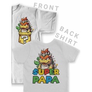 Bowser Super Mario Family Game Cartoon Anime T Shirt Lelaki Big Size Newborn Baby Girl Baju Budak Bo