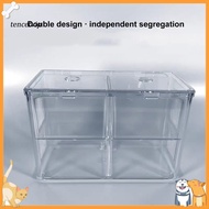 Fish Tank Breeding Box Transparent Large Space Two Layers Pollution-free Thick Protect Baby Fish 2 Compartments Suction Type Fish Tank Breeding Box Aquarium Supplies