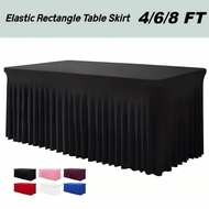 4Ft 6Ft 8Ft Elastic Table Skirt Conference Table Cloth Folding Table Skirting Banquet Table Cloth To