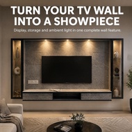 HOMACONCEPT 9 KAKI TV KABINET / 9ft x 5ft Tv Series / 9FT MODERN TV  CABINET[ FREE INSTALLATION ]