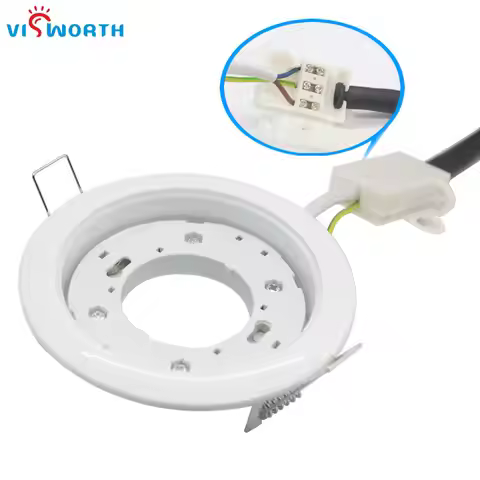 GX53 Base Lamp Base GX53 Lamp Holder Fix GX53 Led Bulb Gx53 Holder White Color Stainless Steel Base 