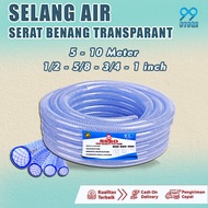 SELANG AIR TRANSPARAN SERAT BENANG 5-15 METER-1/2 5/8 3/4 1 INCH / SELANG TAMAN KEBUN / SELANG AIR F