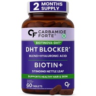 Carbamide Forte DHT Blocker with Biotin Tablets for  | Biotin plement with Bhringraj & Hyaluronic Ac