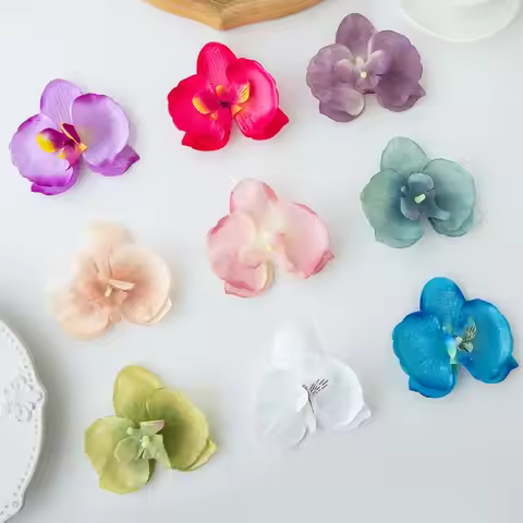 30/50pcs Artificial Flowers Silk Orchid Festival Home Outdoor Garden Wedding Wall Decora DIY Gifts B