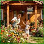 Garden Rules Porch Sign Rustic Yard Plaques Decor Garden Rules Wall Sign for Outdoor Porch Yard Shed