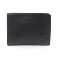 【二手】Prada PRADA Second Bag Clutch Bag SAFFIANO TRAVEL 2VN003 黑色 Saffiano 皮革手拿包 男士二手 B