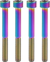 Wanyifa Titanium Ti M6x10 15 18 20 25 30 35 40 45 50 55 60 65mm Socket Allen Hex Bolt Pack of 4 (M6x60mm, Ranibow)