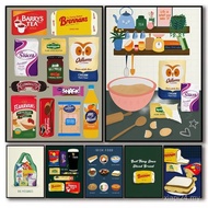 Cute Classic Ireland Food Snack Butter Irish Kitchen Cartoon Illustration Poster Canvas Painting Wal