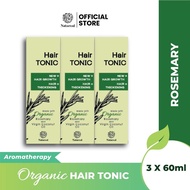 [BUNDLE OF 3] Natureal Organic Rosemary Hair Tonic with Essential Oil for Hair Growth (3 x 60ml)