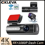 EKLEVA มินิ Dash Cam CAR แอป WlFl ด้านหน้า4K Sony ด้านหลัง1080P เลนส์คู่ WDR UHD การมองเห็นได้ในเวลา