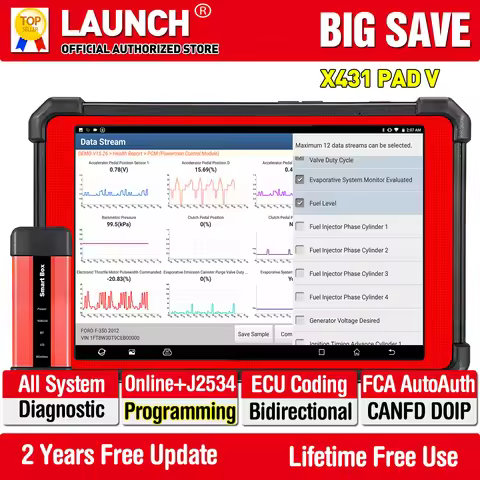 LAUNCH X431 PAD V Online J2534 Programming Coding Auto Diagnostic Tools Bidirectional All Service CA