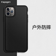 Spigen 適用于蘋果iPhone11手機殼11 pro手機殼商務輕奢格紋12pro max硅膠套保護殼外殼防摔全包格紋新