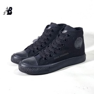 Sepatu MB Basket Sekolah SD SMP SMA Tinggi Sneakers Hitam Polos Ukuran 33-42