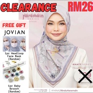 💯 MINAZ HIJAB Free Gift JOVIAN Face Mask Baby Brooch New Clearance KHATT CLOUDY VIOLET Tudung Bawal 