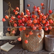 Fake Persimmon Branches - Fake Fruit Branches for Tabletop Vase for Living Room Decoration