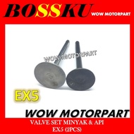 EX5 VALVE SET 2PCS IN & EX EX5 VALVE BATANGEX5 BATANG BAU VALVE EX5 VALVE EXHAUST EX5 VALVE INLET EX
