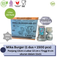 [ WHOLESALE ] 1 CARTON Mika Burger Techno (contents 1500 pcs) Burger Box