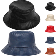 New Fashion Pu Leather Fisherman Hat Men and Women Outdoor Sunshade Beach Hat Outdoor Street Rapper 
