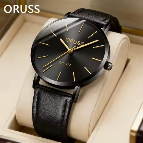 ORUSS New Sports Man Watch Leather Strap Business Fashion Watches For Men Simple Hot Sales Men's Wat