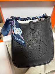 Hermes Mini Evelyne TPM Black 黑銀 全新