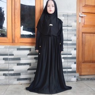 Gamis Zelina Gamis Putih Mecca Abaya Set Kerudung  Gamis Syari Terbaru Bahan Jersey Premium Abaya Um