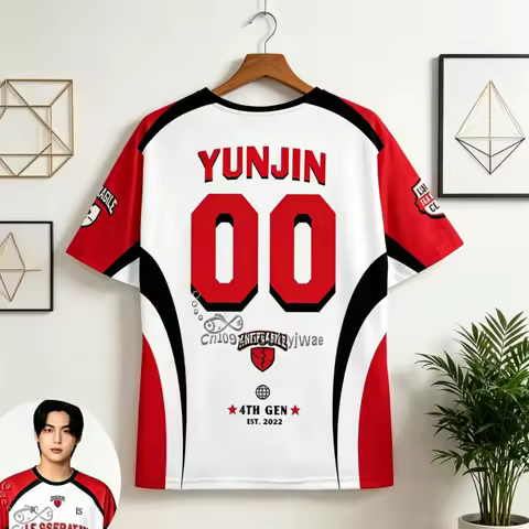 2026 New Kpop Fashion Jersey C-Chaewon Digital Graphic Short Sleeved Pop Music Tee Fan Gift Summer F