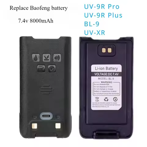 Compatible with Baofeng UV-9R Battery 7.4v 8000mAh Li-ion Rechargeable Batteria for Walkie Talkie,Tw