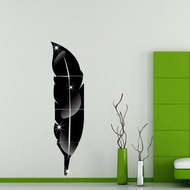 Removable Feather Mirror Wall Stickers Decal Art PVC Home Room Decoration DIY mirror sticker bathroo