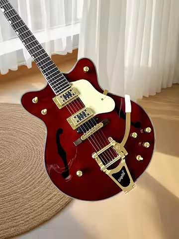 Hot sell good quality Electric Guitar Country Gentleman Chet Atkins Gold Hardware Wine Red Hollow Bo